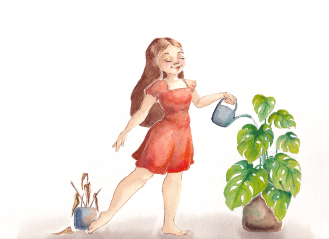Pflanzen Mama Aquarell