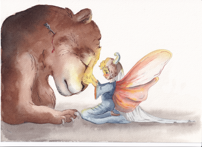 Kinder Illustration Fee und Biest Aquell