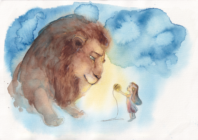 Kinder Illustration magische Freunde Aquarell