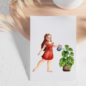 Karte Aquarell Pflanzenliebe