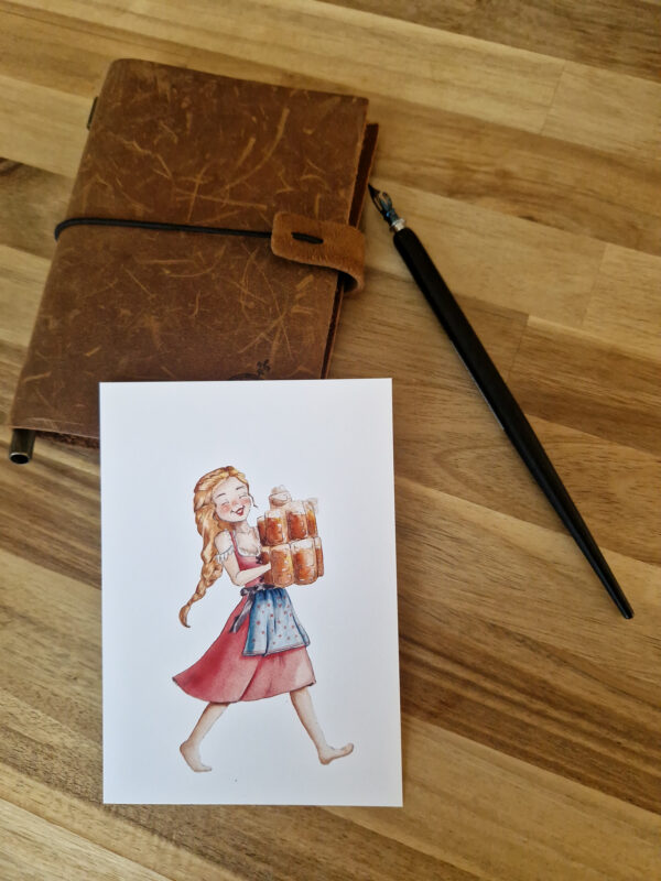 Karte Wiesn Madl Kunst von Agravic